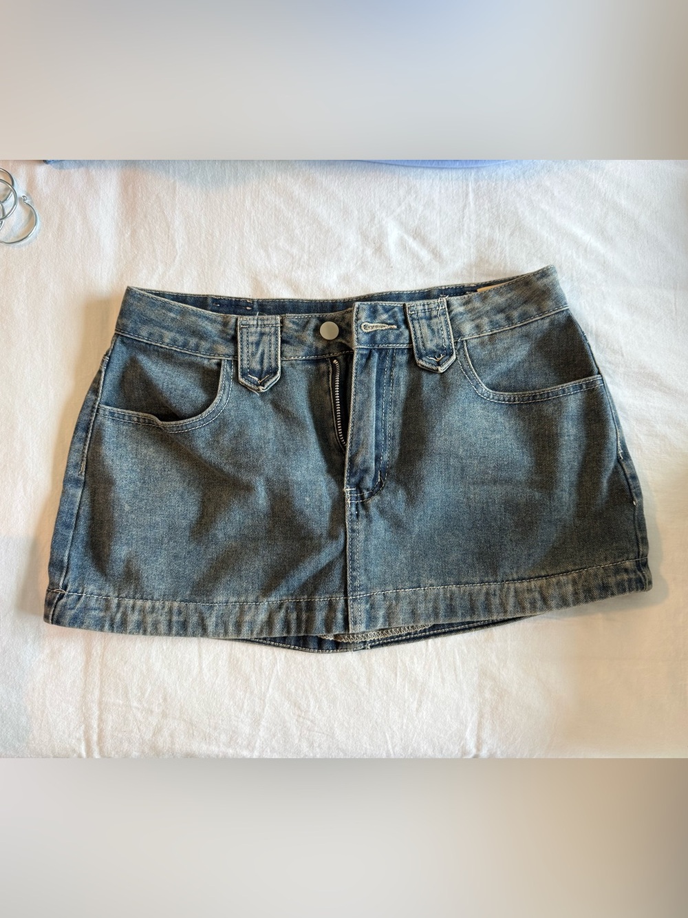 Denim Mini Skirt - Blue